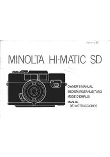 Minolta HiMatic SD manual. Camera Instructions.